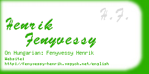 henrik fenyvessy business card